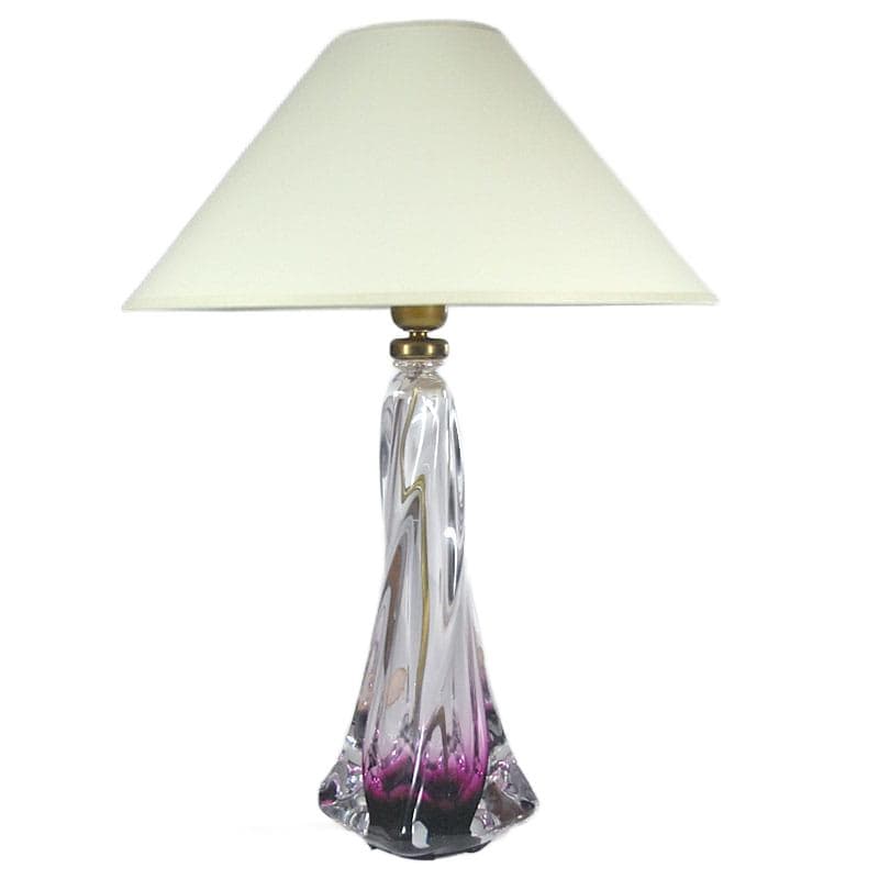 Fioletowa lampa stołowa, Val St Lambert, Belgia, lata 60. - 5422