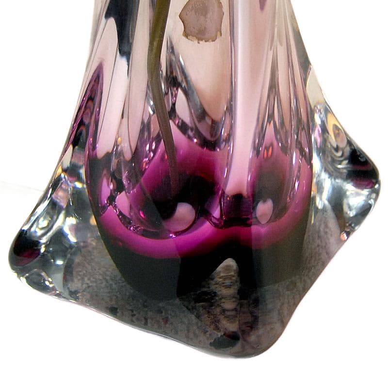 Fioletowa lampa stołowa, Val St Lambert, Belgia, lata 60. - 5428