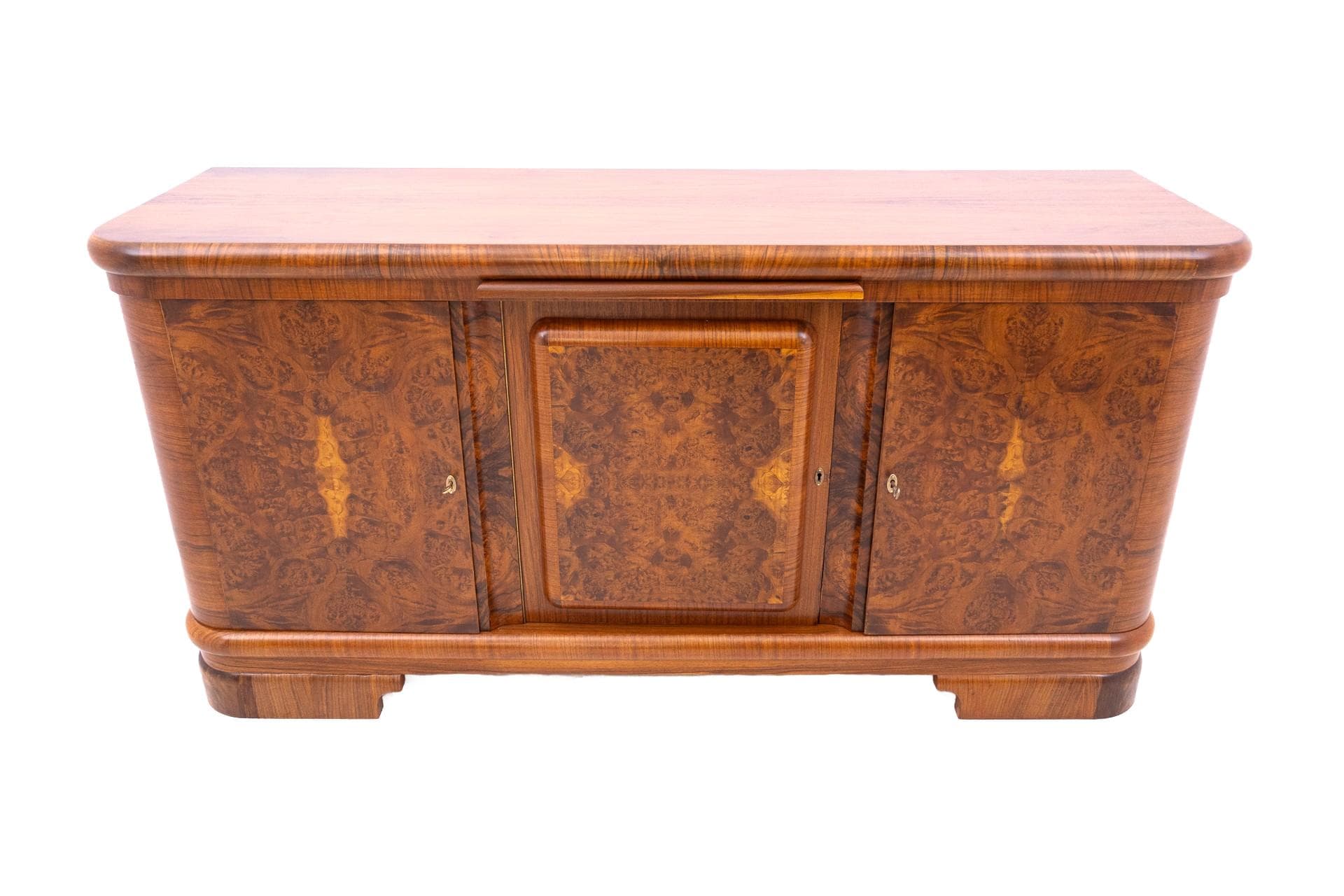 Walnut Art Deco Sideboard, Poland, 1940s