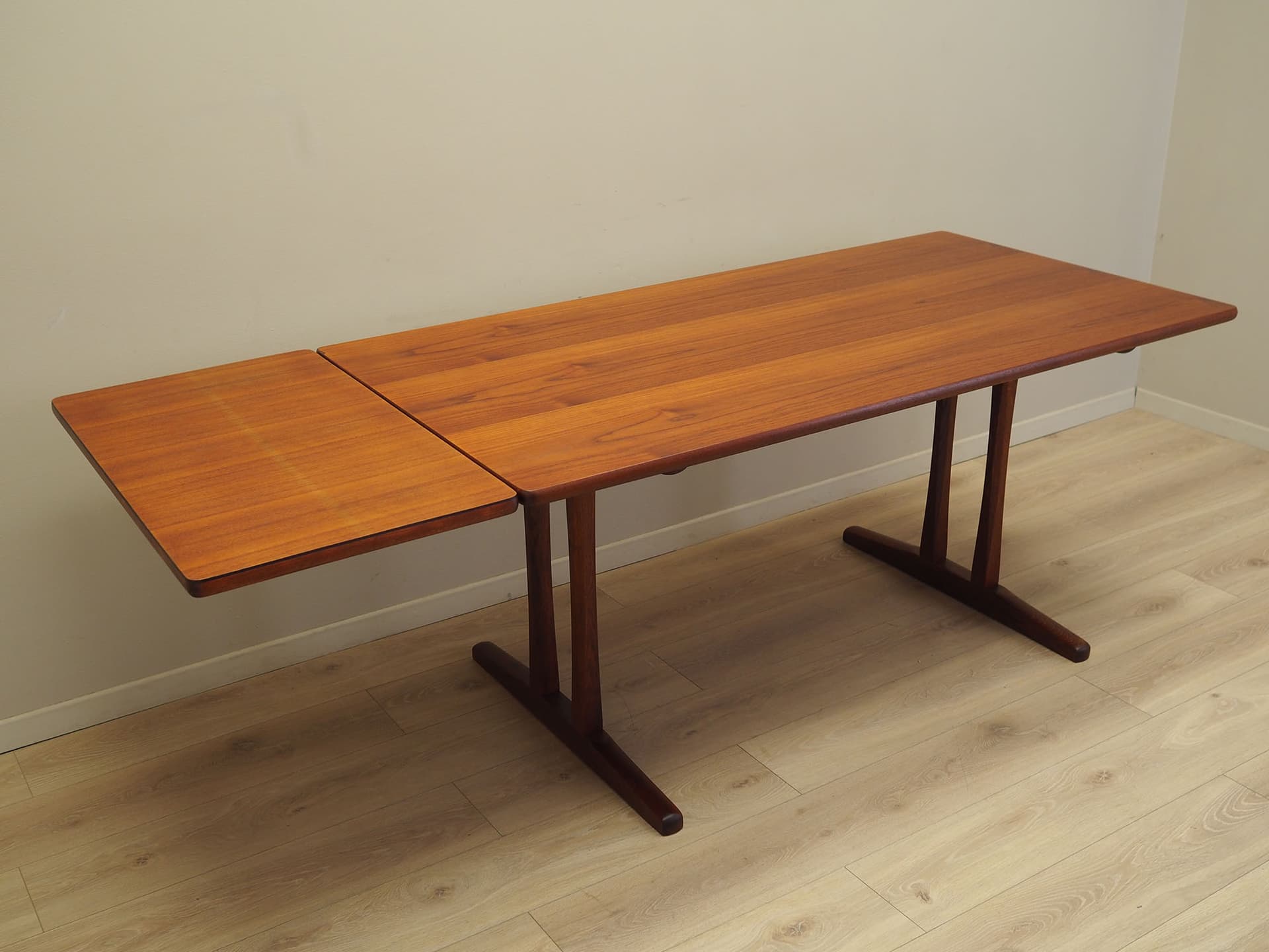 Dining table, light brown teak, by B. Mogensen, Denmark, 1960s. - 62561