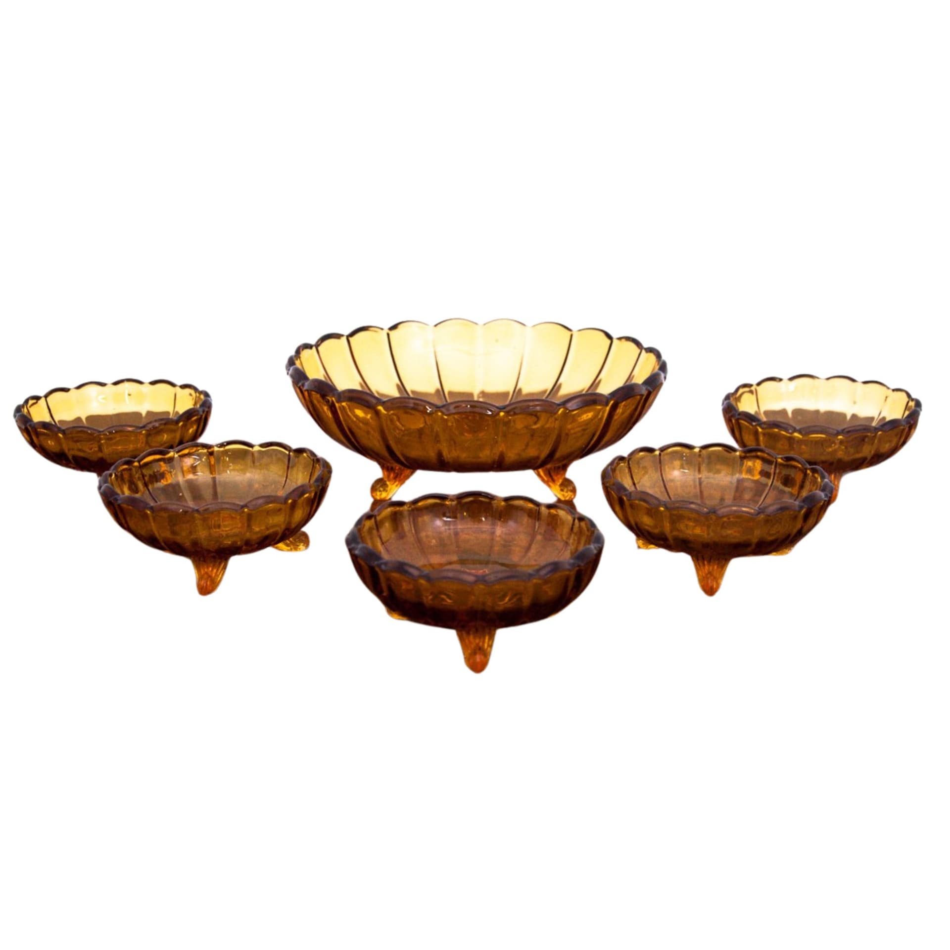 Komplet szklanych półmisków, Polska, lata 70.