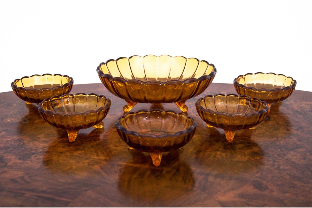 Komplet szklanych półmisków, Polska, lata 70. - 62704