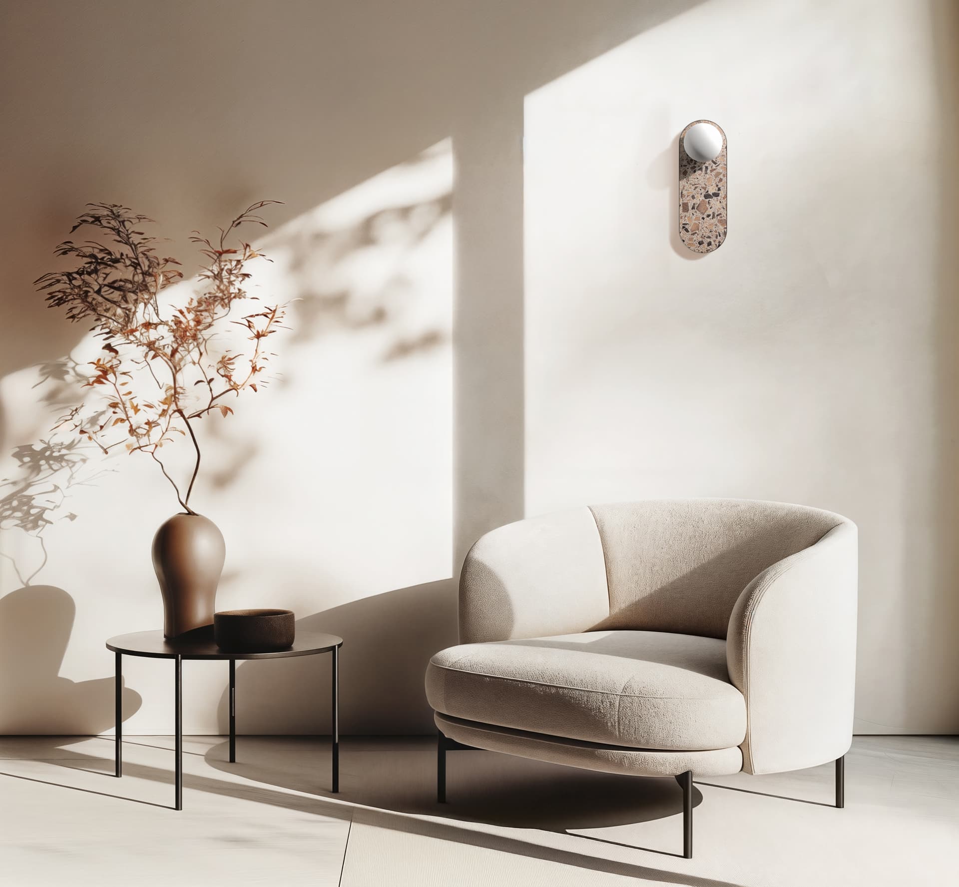 Kinkiet owalny LEGRA IP44, kremowy, Kaspa x Wojciech Mierzwa - 62973