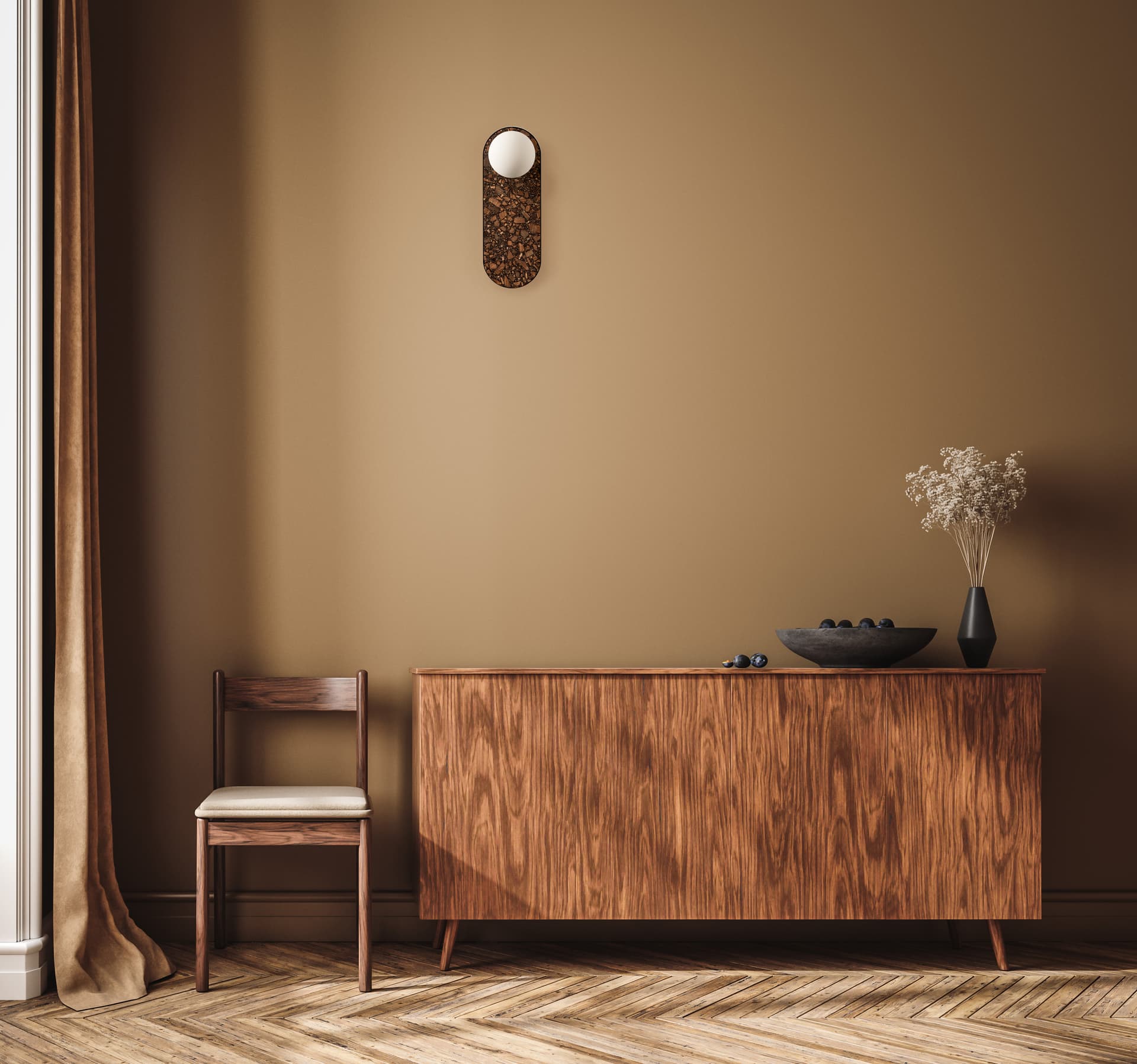 Kinkiet owalny LEGRA IP44, ciemny brąz, Kaspa x Wojciech Mierzwa - 62990