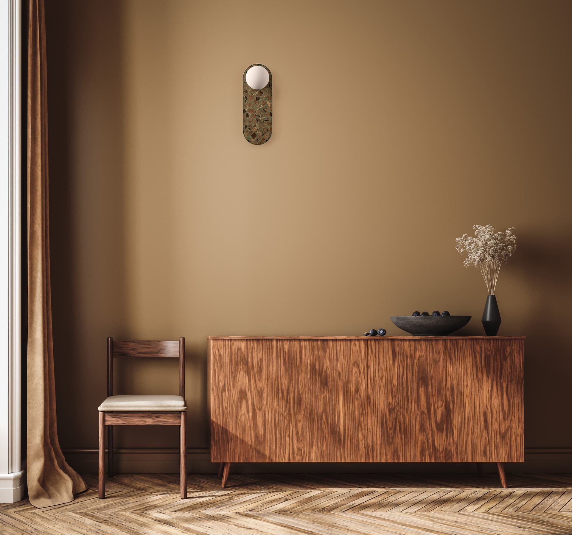 Kinkiet owalny LEGRA IP44, szałwiowy, Kaspa x Wojciech Mierzwa - 63003