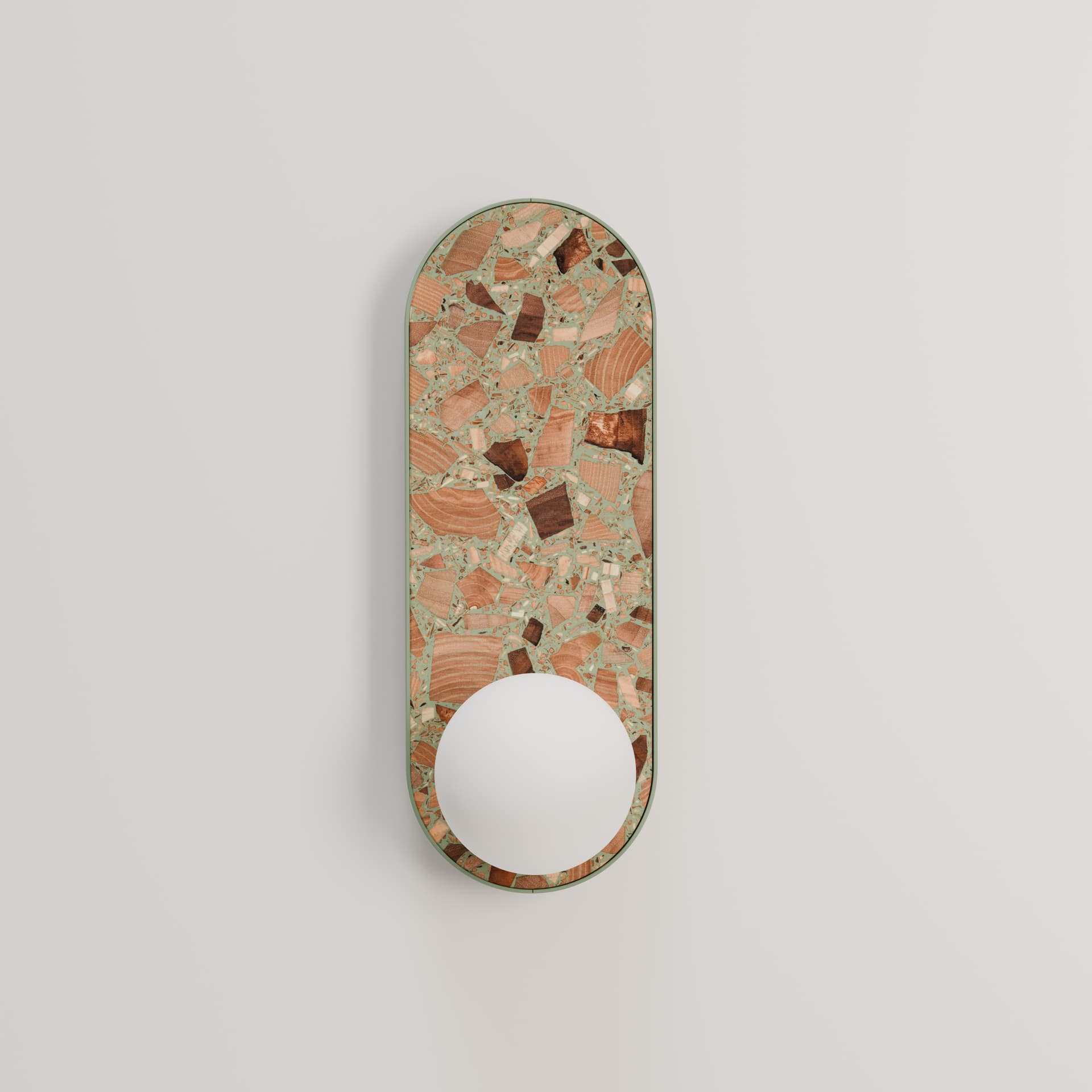 Kinkiet owalny LEGRA IP44, szałwiowy, Kaspa x Wojciech Mierzwa - 63000