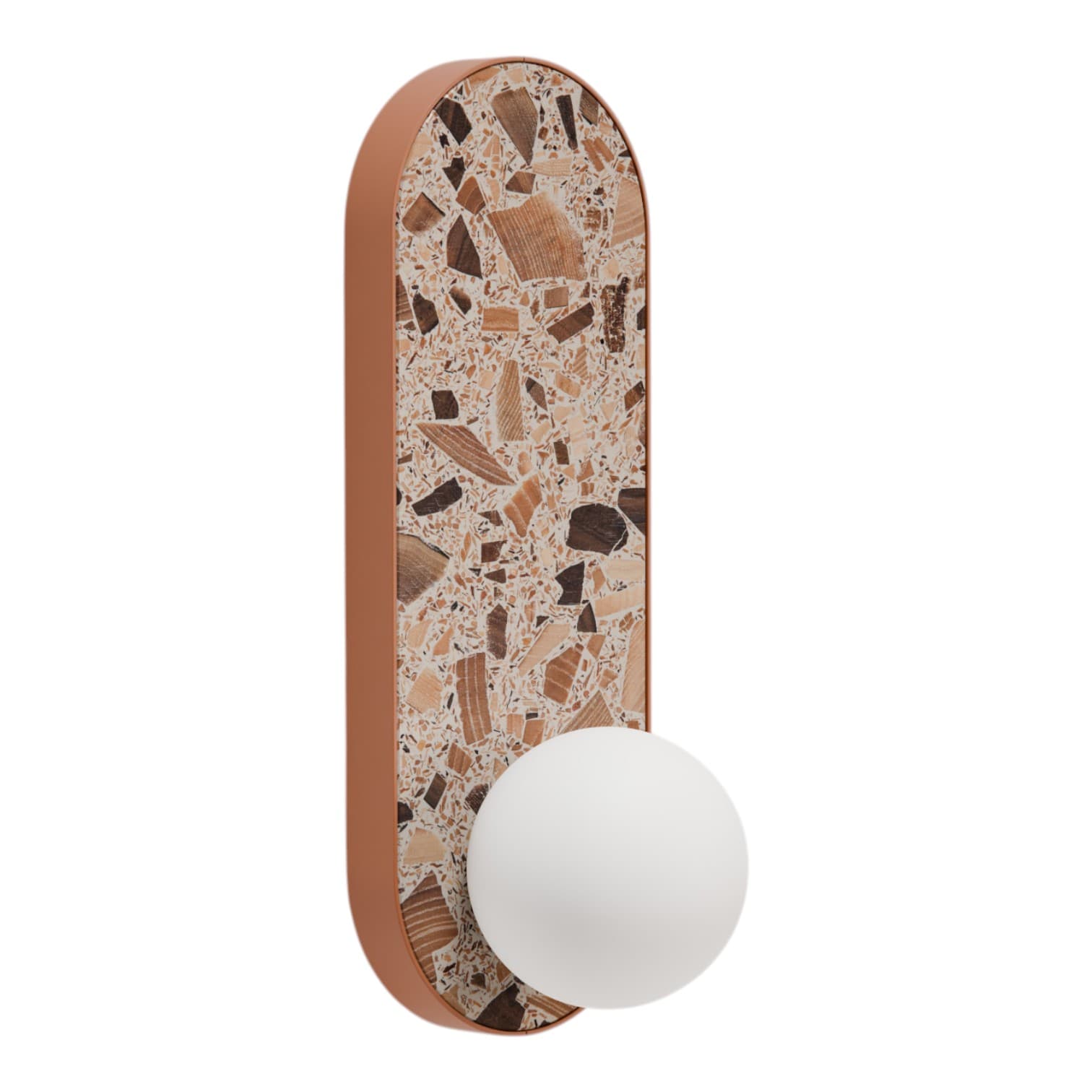 Kinkiet owalny LEGRA IP44, terakota, Kaspa x Wojciech Mierzwa