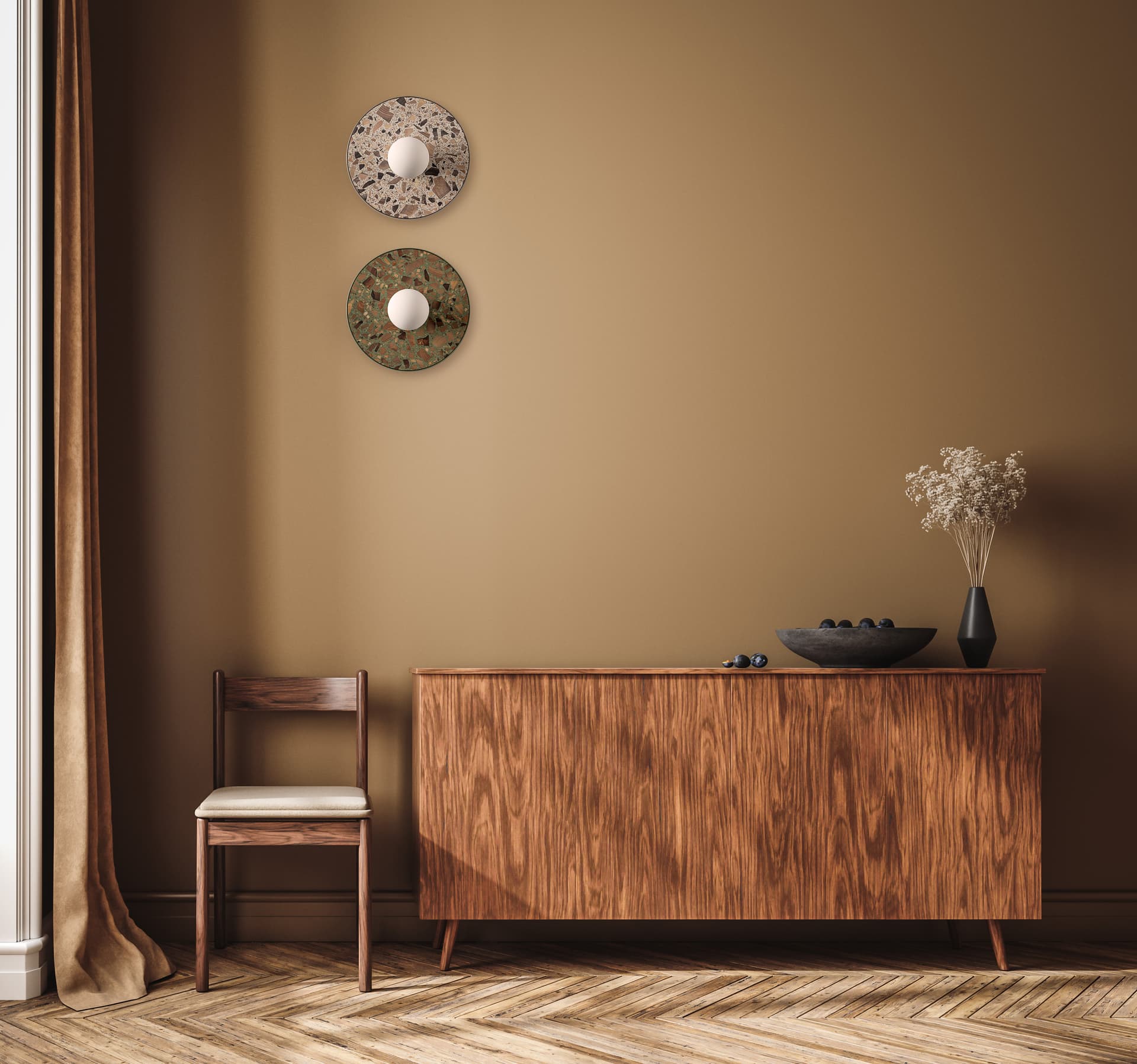 Kinkiet okrągły LEGRA IP44, kremowy, Kaspa x Wojciech Mierzwa - 63062