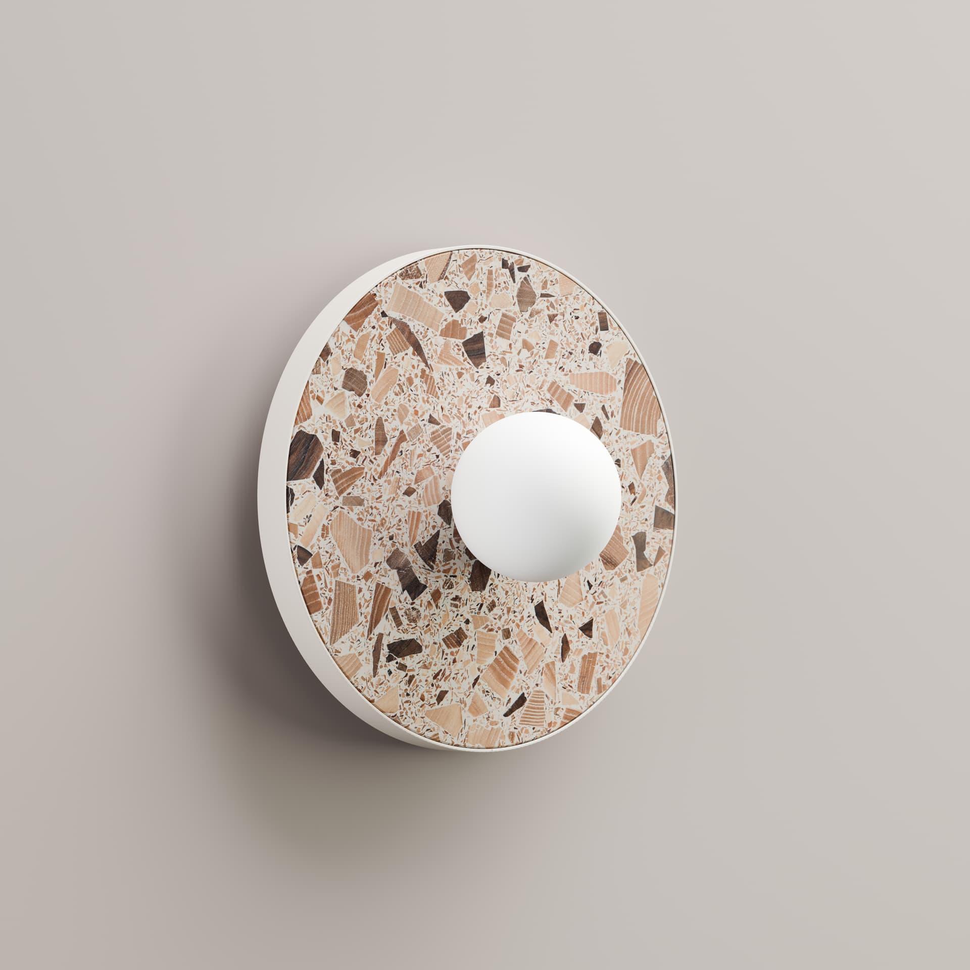 Kinkiet okrągły LEGRA IP44, kremowy, Kaspa x Wojciech Mierzwa - 63057