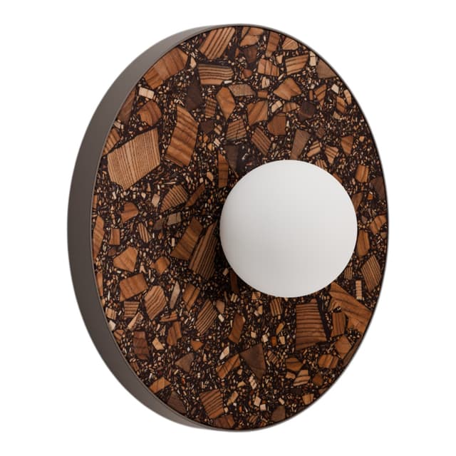 Kinkiet okrągły LEGRA IP44, ciemny brąz, Kaspa x Wojciech Mierzwa - WYMIARY