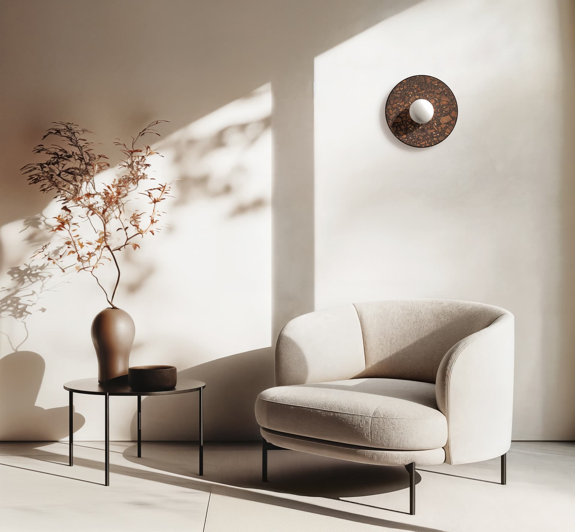 Kinkiet okrągły LEGRA IP44, ciemny brąz, Kaspa x Wojciech Mierzwa - 63083