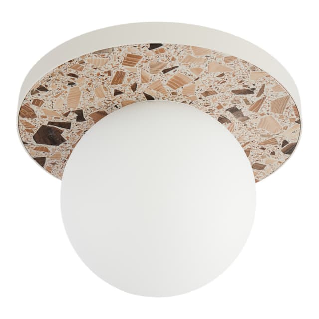 Plafon okrągły LEGRA IP44, kremowy, Kaspa x Wojciech Mierzwa - WYMIARY