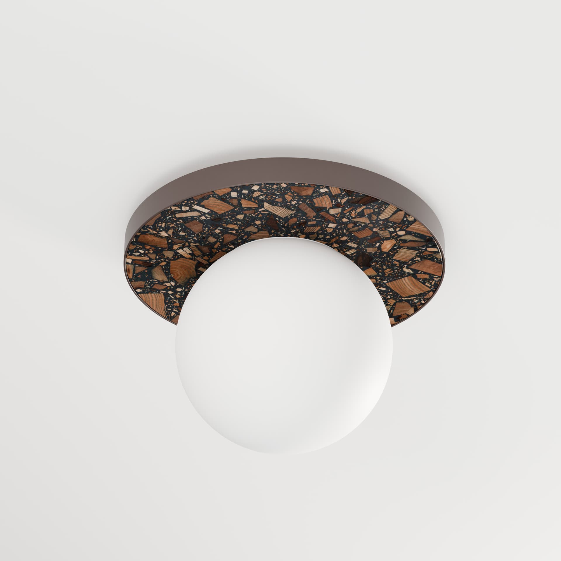 Plafon okrągły LEGRA IP44, ciemny brąz, Kaspa x Wojciech Mierzwa
