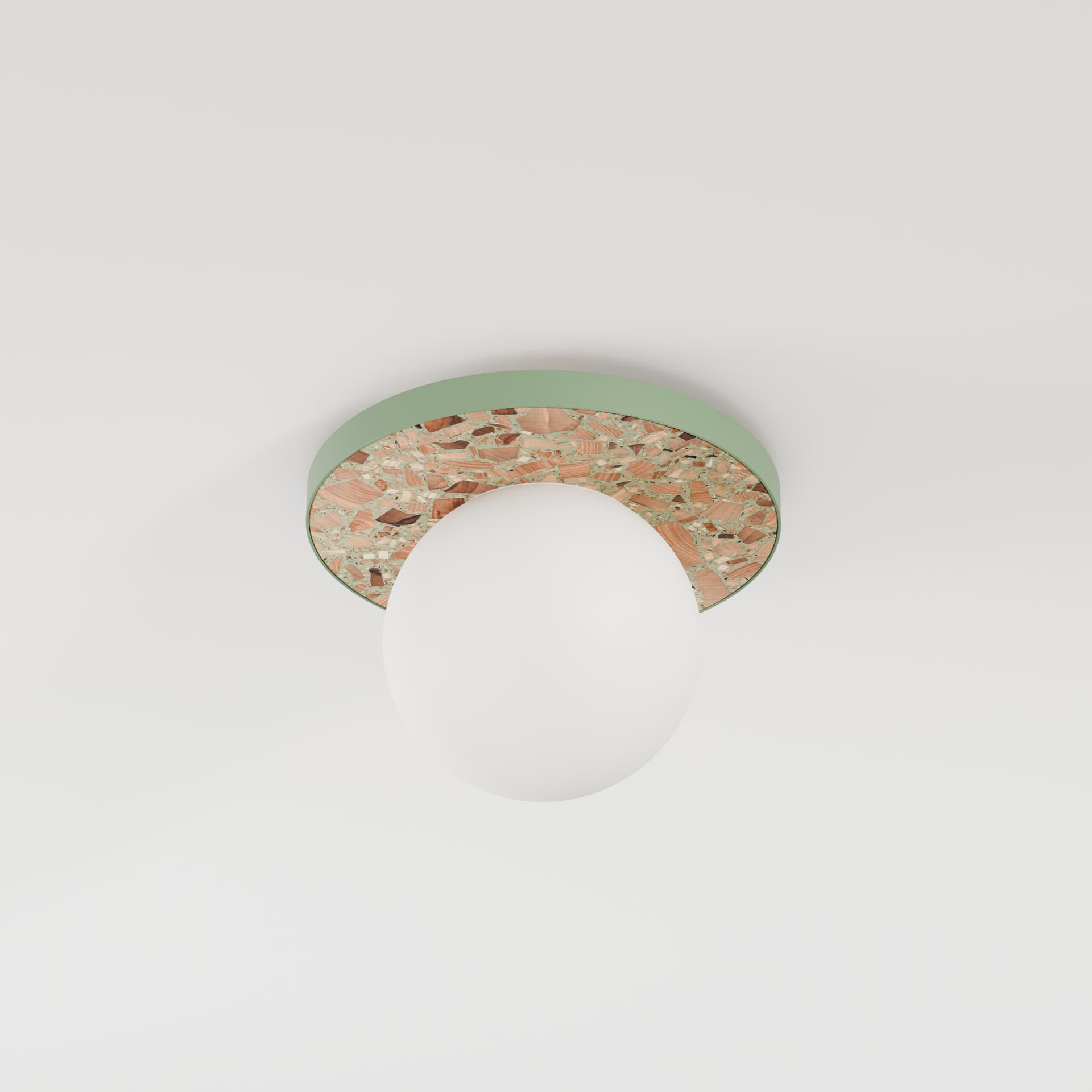 Plafon okrągły LEGRA IP44, szałwiowy, Kaspa x Wojciech Mierzwa - 63140