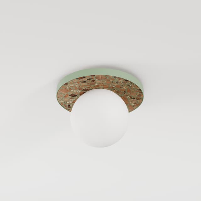 Plafon okrągły LEGRA IP44, szałwiowy, Kaspa x Wojciech Mierzwa - WYMIARY