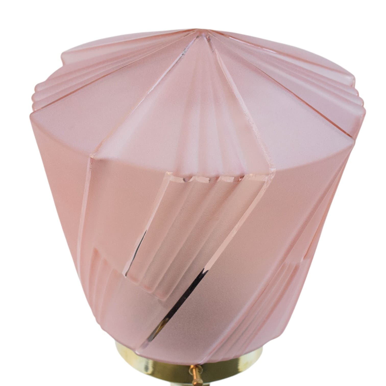 Table Lamp Art Deco, pink glass shade, marble, early 20th c. - 89457