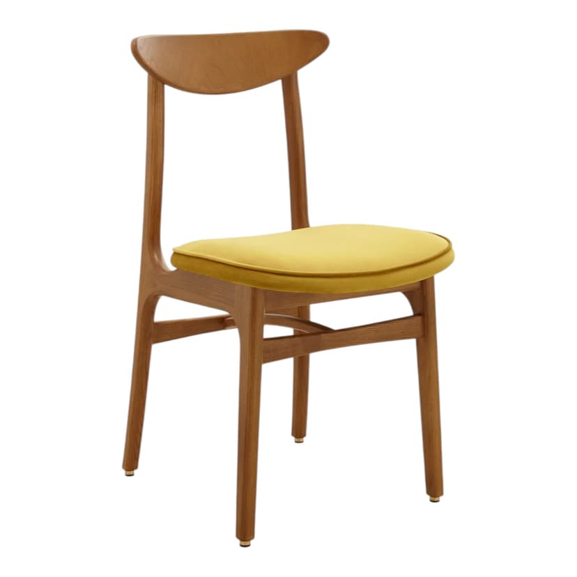 Krzesło 200-190 Mix, Shine Velvet musztardowy, jesion ciemny 03, proj. R. Hałas, 366 Concept