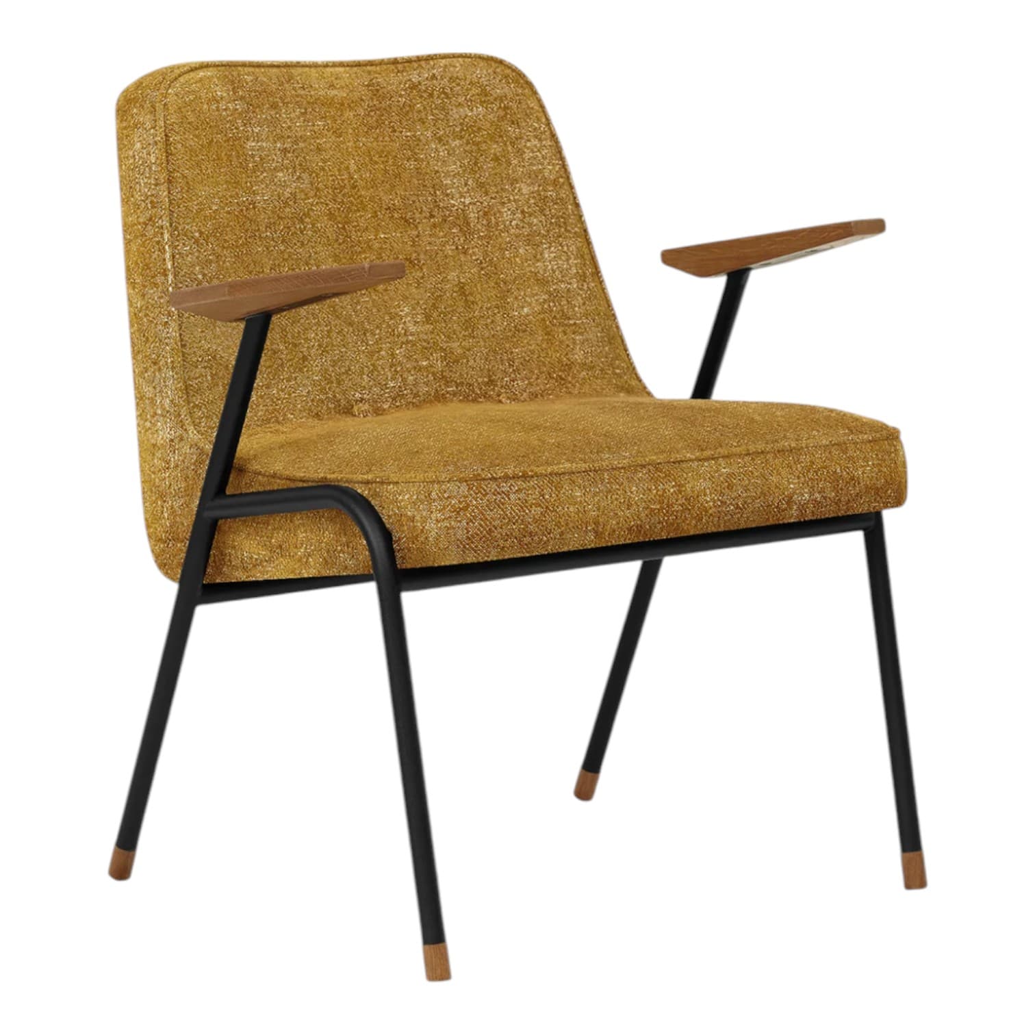 366 Metal Armchair 66x66x73 cm Marble fabric mustard, by Józef Chierowski, 366 Concept