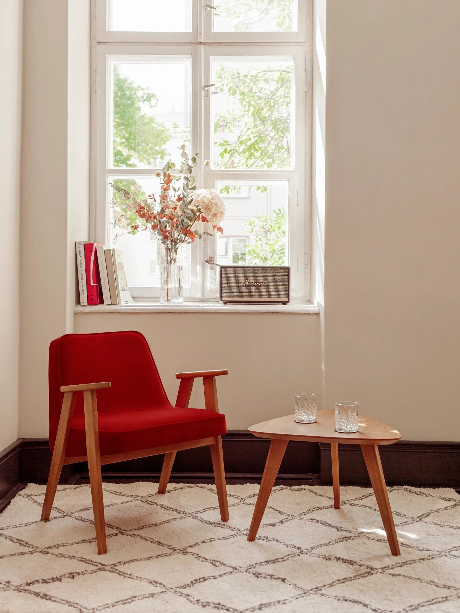 Fotel 366, Velvet Sierra, velvet pomarańczowy 03 Dark, dąb, proj. J. Chierowski, 366 Concept - 63809