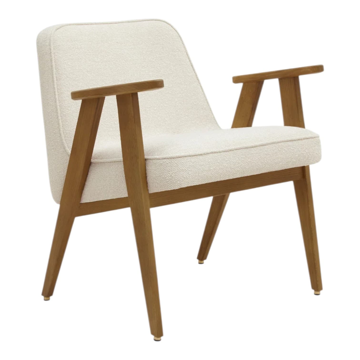 Fotel 366, Boucle Creme, dąb 03 Dark, proj. J. Chierowski, 366 Concept