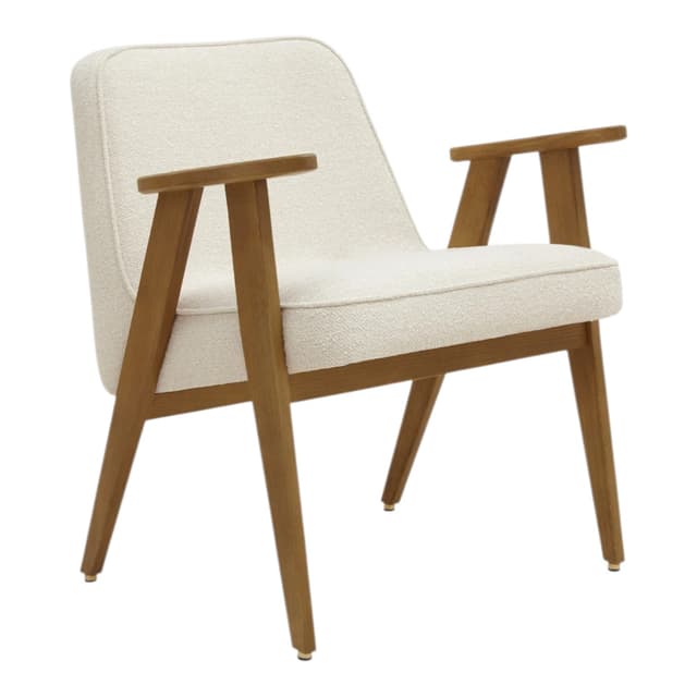 Fotel 366, Boucle Creme, dąb 03 Dark, proj. J. Chierowski, 366 Concept - WYMIARY