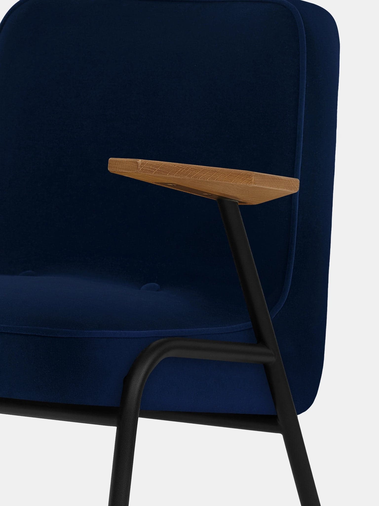 Fotel 366 Metal, Velvet Indigo, stal czarna, proj. J. Chierowski, 366 Concept - 63852