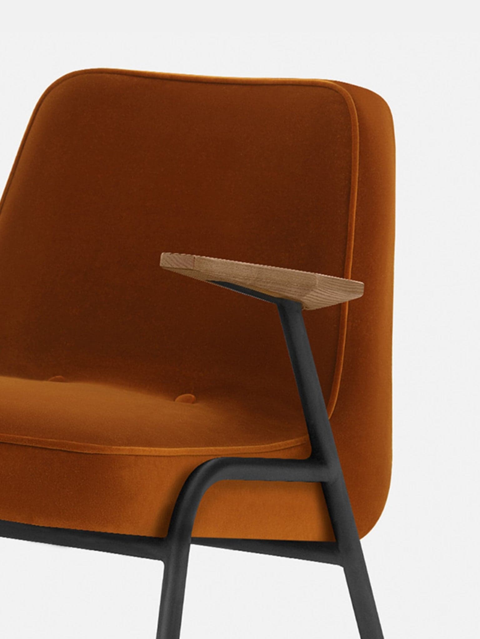 366 Metal Armchair Velvet Sierra 66x73x66 cm orange, by Józef Chierowski, 366 Concept - 63857