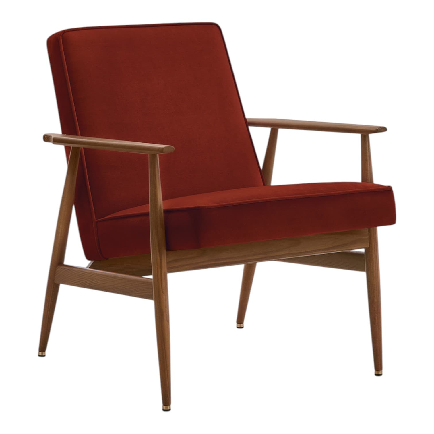 Fotel Fox, Velvet Red Brick, jesion 03 Dark, 366 Concept