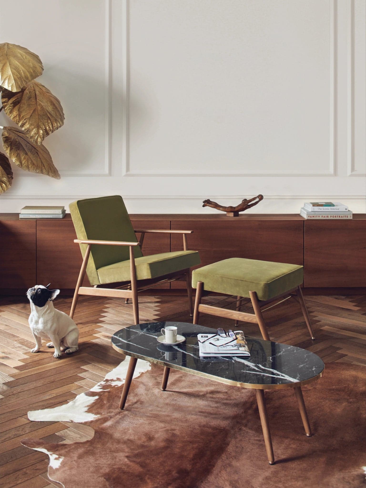 Fox Armchair 62x73x78 cm ash green boucle Olive – 03 Dark, 366 Concept - 64126