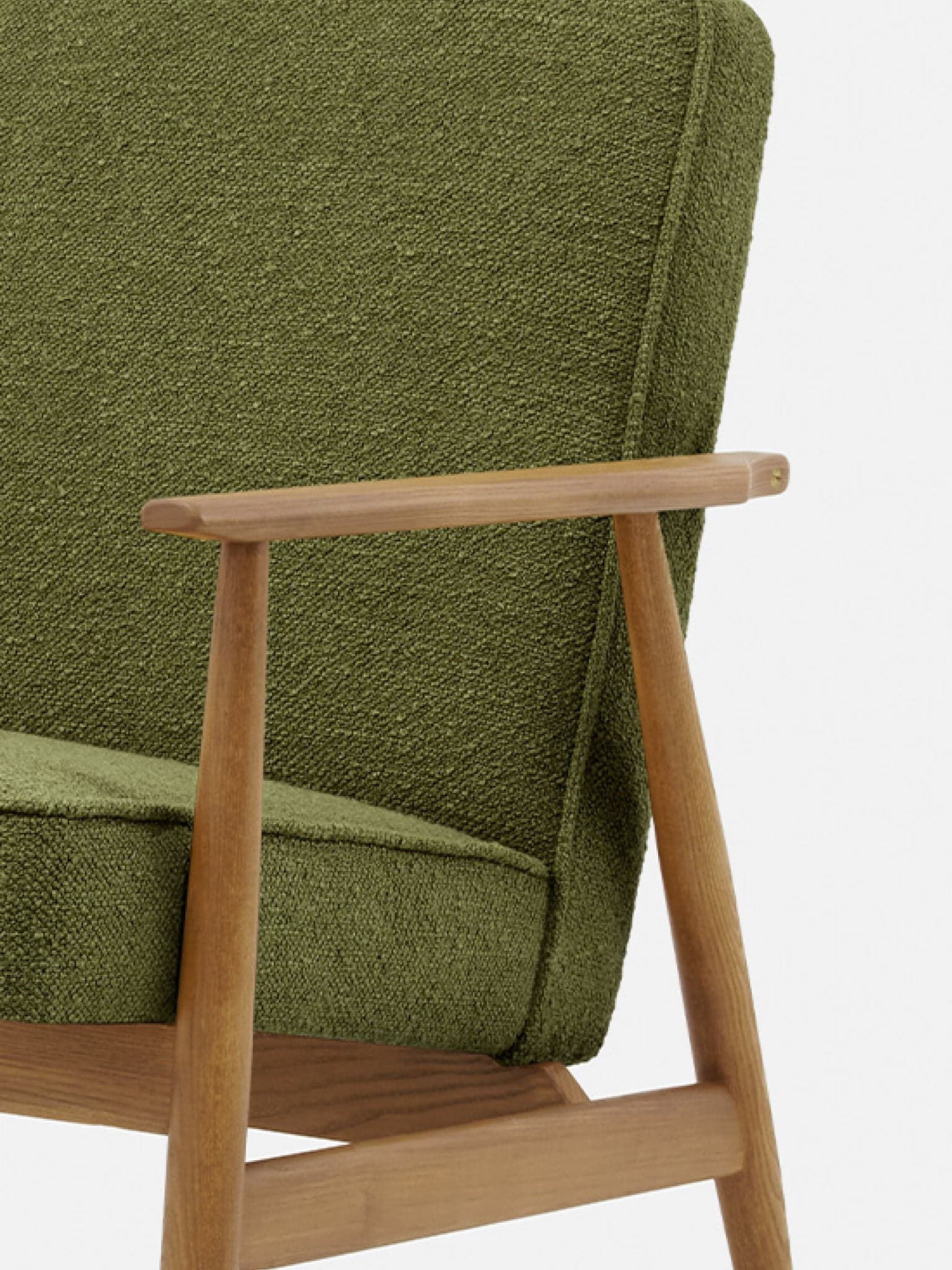 Fox Armchair 62x73x78 cm ash green boucle Olive – 03 Dark, 366 Concept - 64123