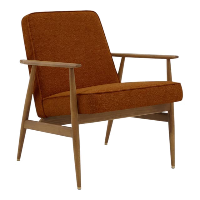 Fotel Fox, Boucle Sierra, pomarańczowy, jesion 03 Dark, 366 Concept - WYMIARY