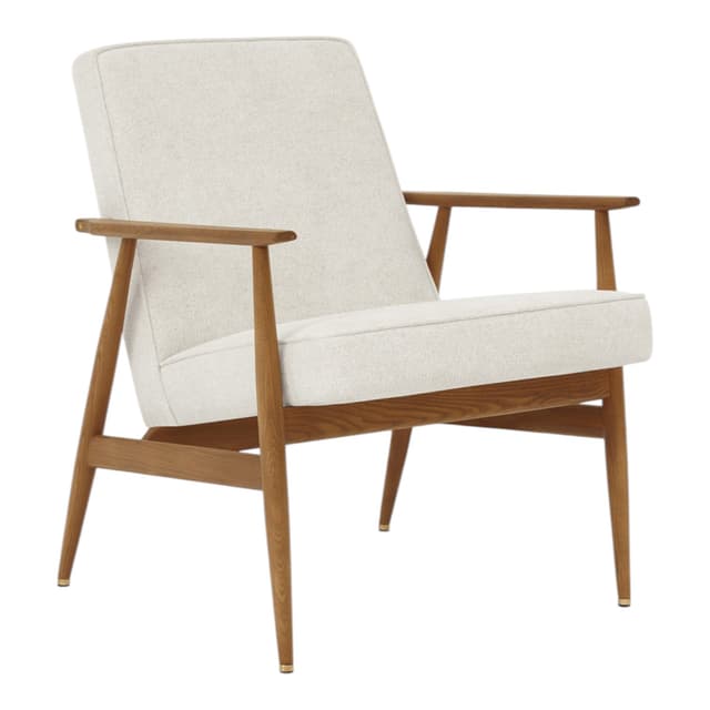 Fox Armchair 62x78x73 cm ash wood, Marble White fabric, mid-century modern - DIMENSION