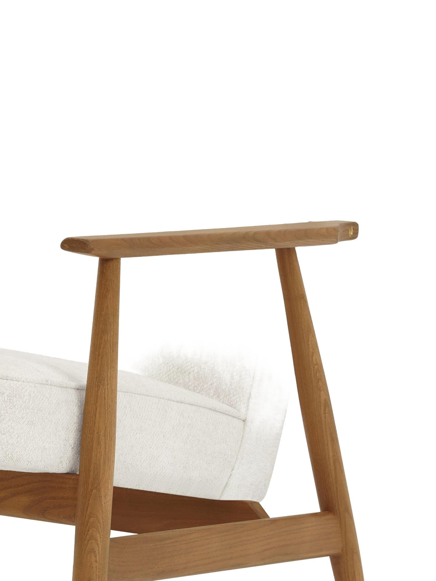 Fox Armchair 62x78x73 cm ash wood, Marble White fabric, mid-century modern - 64200