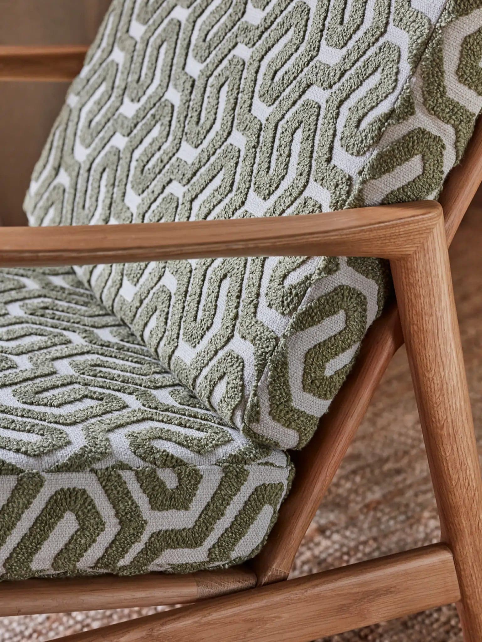 Stefan Armchair 70x79x76 cm oak olive green Coffee fabric, , - 64323