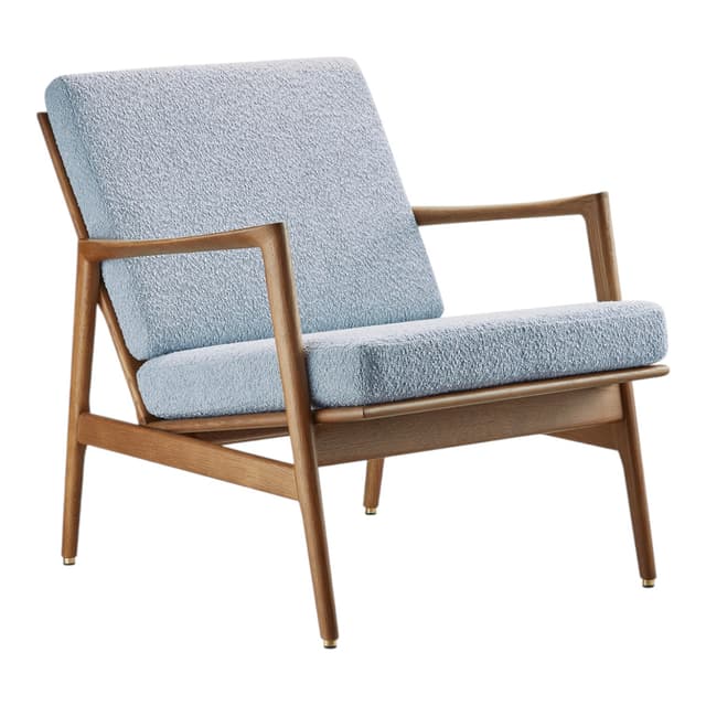 Fotel Stefan Boucle Blue, dąb 03 Dark, 366 Concept - WYMIARY