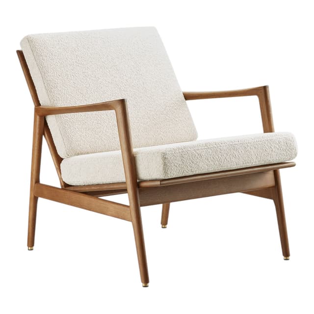 Fotel Stefan, Boucle Creme, dąb 03 Dark, 366 Concept - WYMIARY