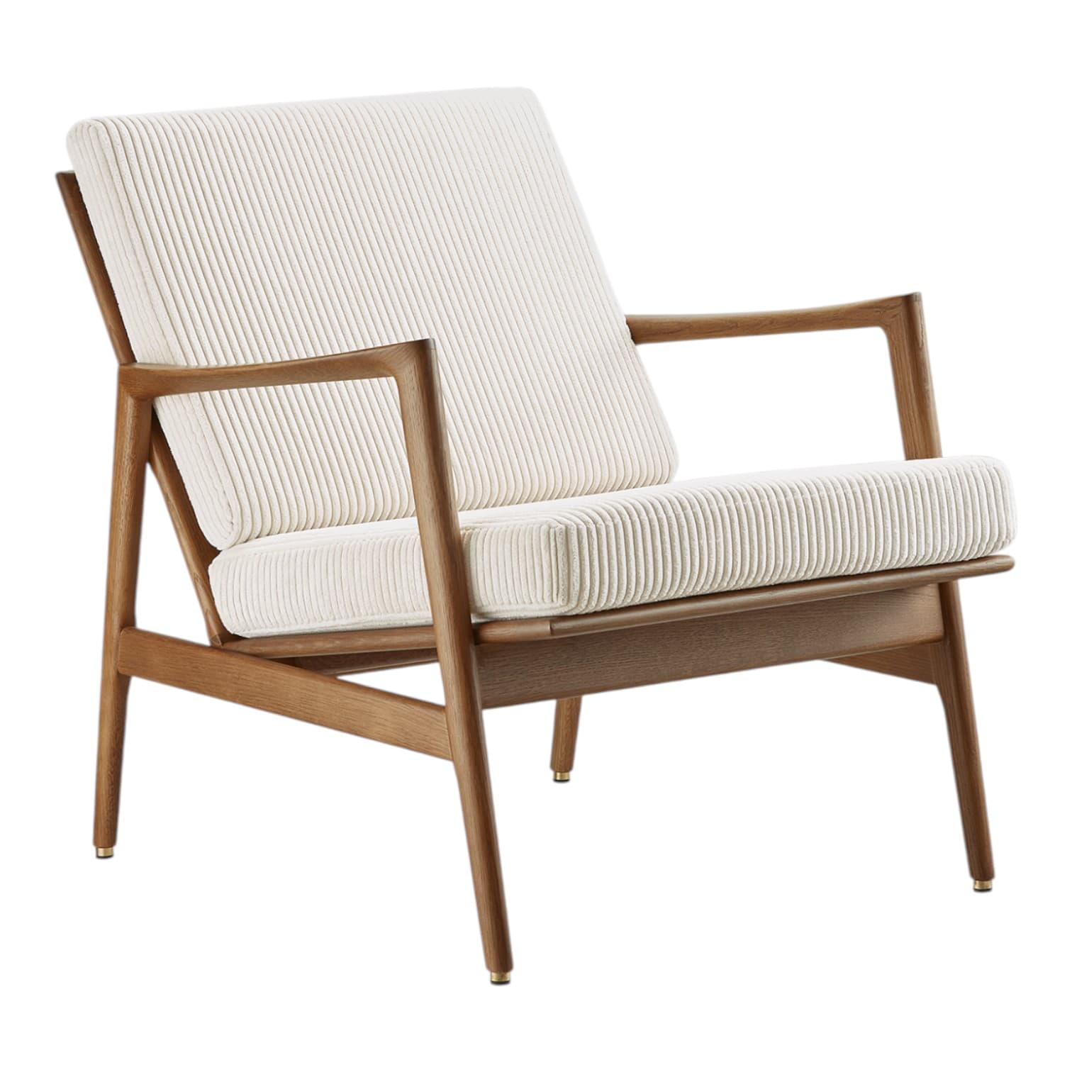Stefan Armchair 70x79x76 cm oak, corduroy fabric beige, Cord Creme – 03 Dark
