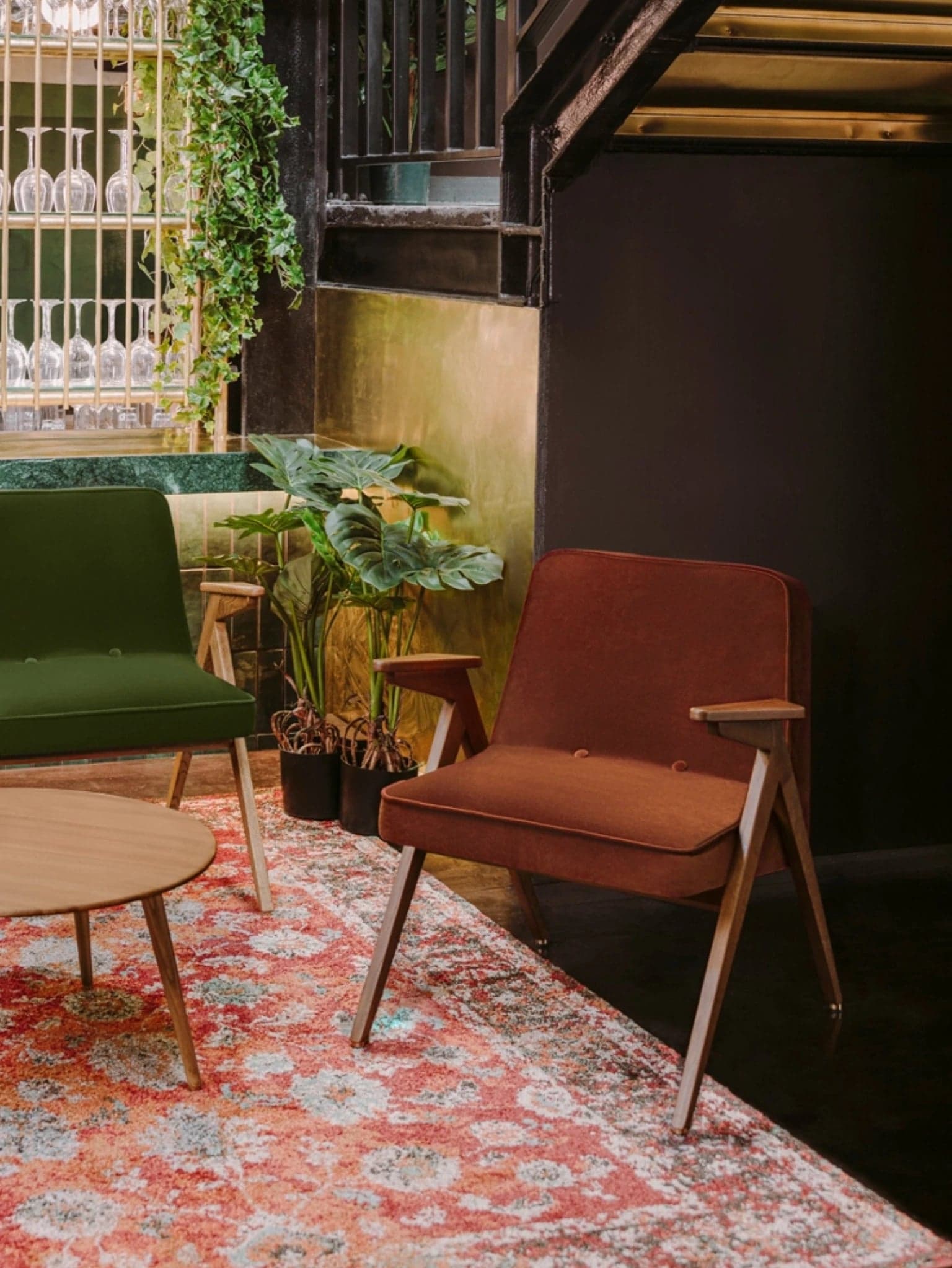 Fotel Bunny Marble Mustard, dąb naturalny, proj. J. Chierowski, 366 Concept - 64436