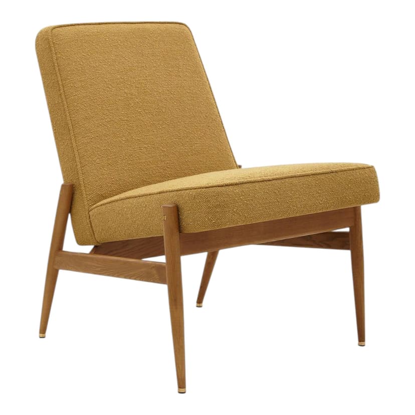 Fotel klubowy Fox, Boucle Mustard, jesion 03 Dark, 366 Concept