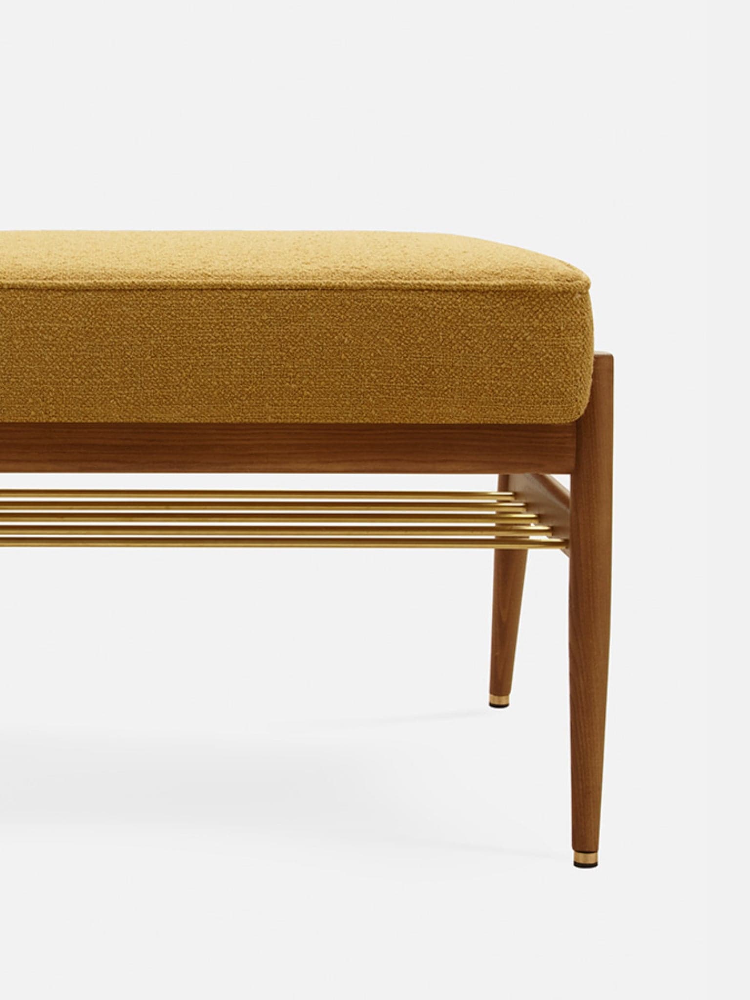 Ławka Fox 90, Boucle Mustard, jesion 03 Dark, 366 Concept - 64460