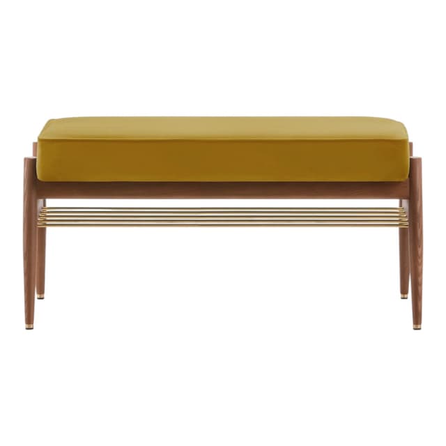 Ławka Fox 90, Shine Velvet musztardowy, jesion 03 Dark, 366 Concept - WYMIARY