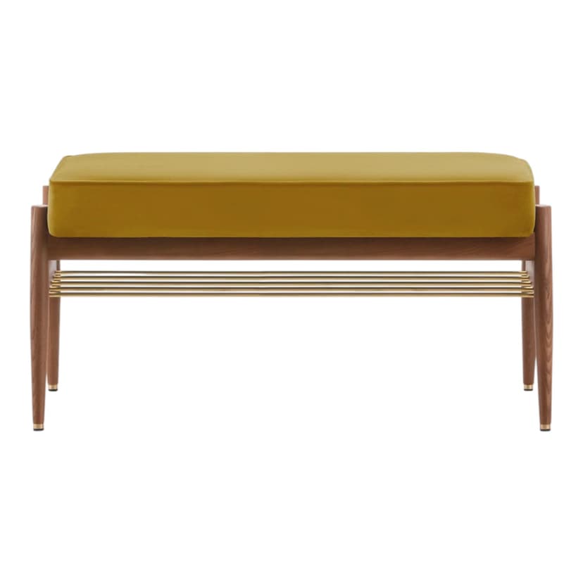 Ławka Fox 90, Shine Velvet musztardowy, jesion 03 Dark, 366 Concept