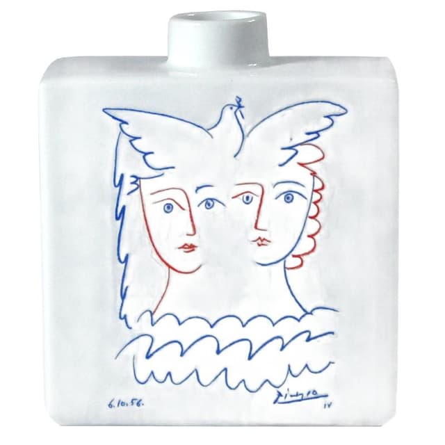 Porcelanowy wazon z motywem Picassa, Marc de Ladoucette, Francja, lata 50. - WYMIARY