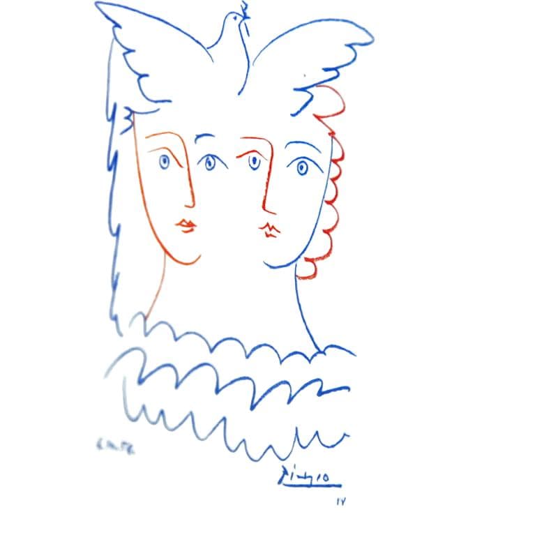 Porcelanowy wazon z motywem Picassa, Marc de Ladoucette, Francja, lata 50. - 5557