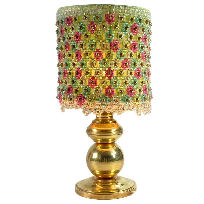 Złota lampa stołowa, eklektyczna, lata 70. - 5534