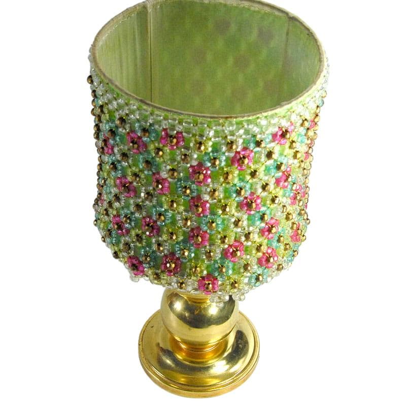 Złota lampa stołowa, eklektyczna, lata 70. - 5538