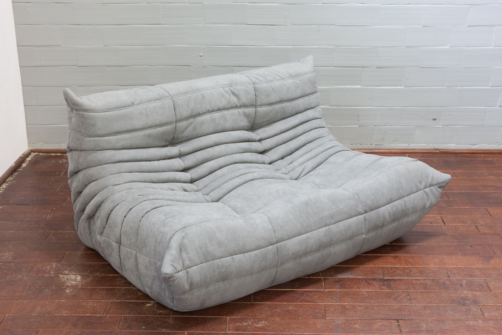 Sofa Togo dwuosobowa, mikrofibra jasny szary - 390824