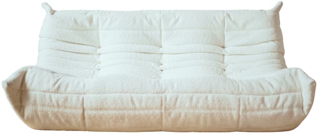 Sofa Togo trzyosobowa, boucle biały - WYMIARY