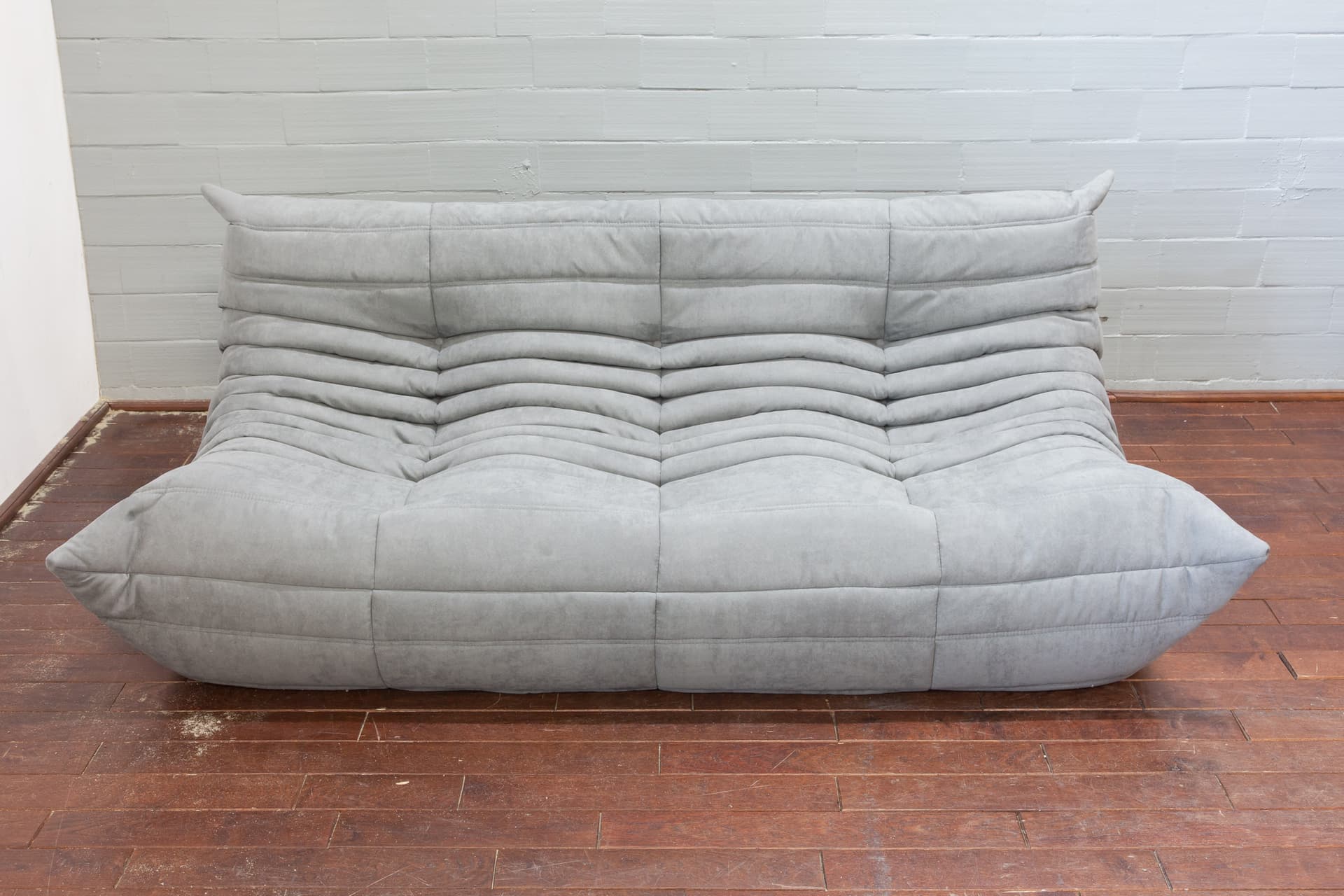 Sofa Togo trzyosobowa, mikrofibra jasny szary - 390800
