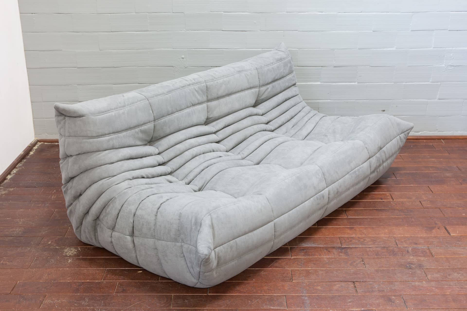 Sofa Togo trzyosobowa, mikrofibra jasny szary - 390804